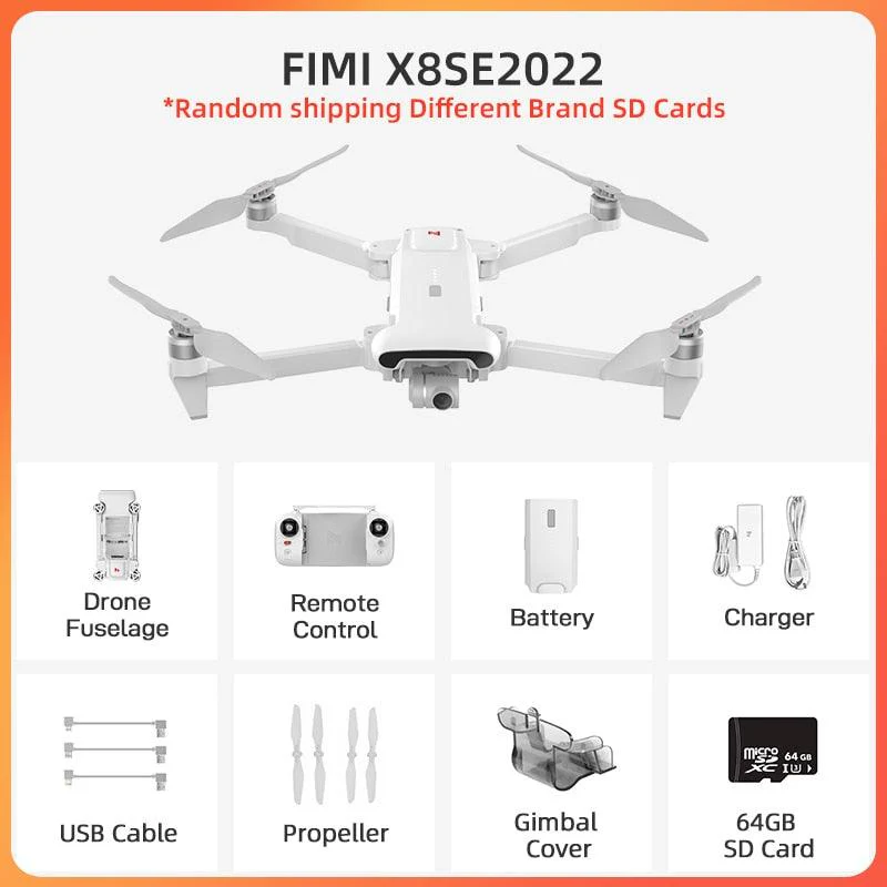 FIMI X8SE 2022 Camera Drone - 4K professional Quadcopter camera RC Helicopter 10KM FPV 3-axis Gimbal 4K Camera GPS RC Drone New