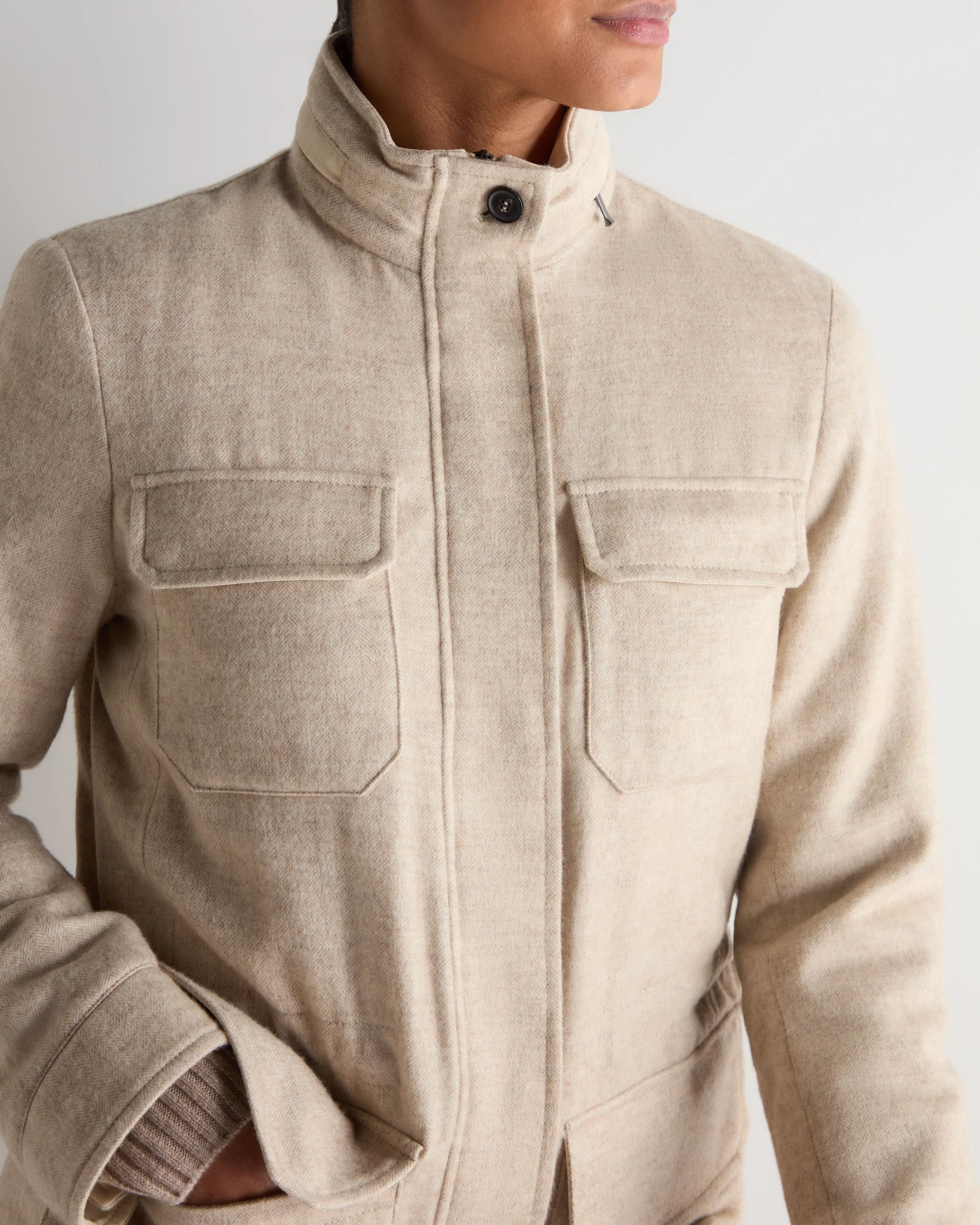 Women's Avola Herringbone Jacket Beige Brown