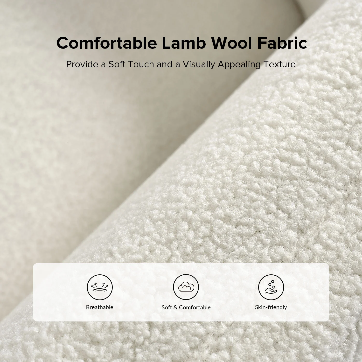 Bernie Boucle Upholstered Armchair in Ivory