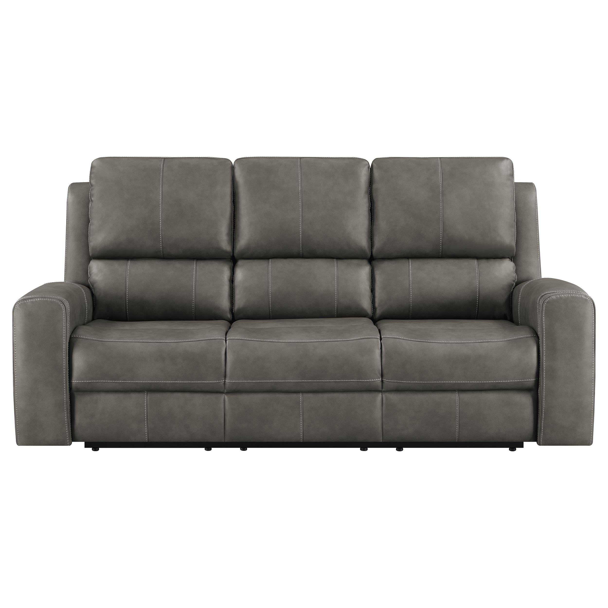 Brickston Triple Power Reclining Sofa Charcoal