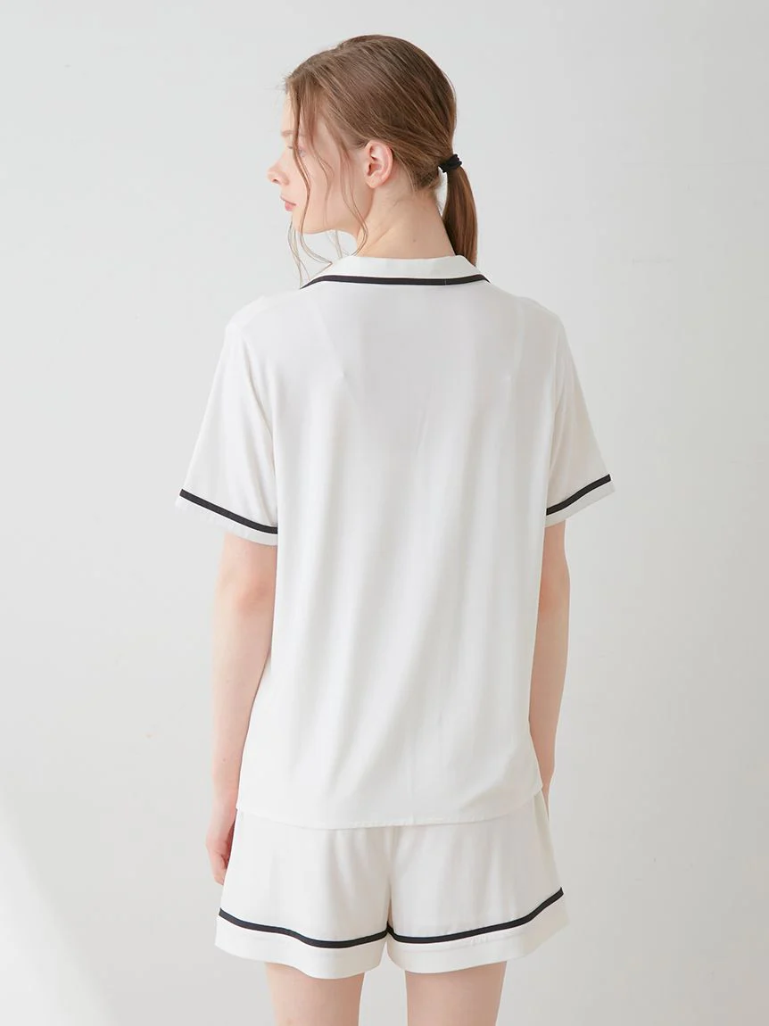 COOL Rayon Logo Button-Up Sleep Shirt