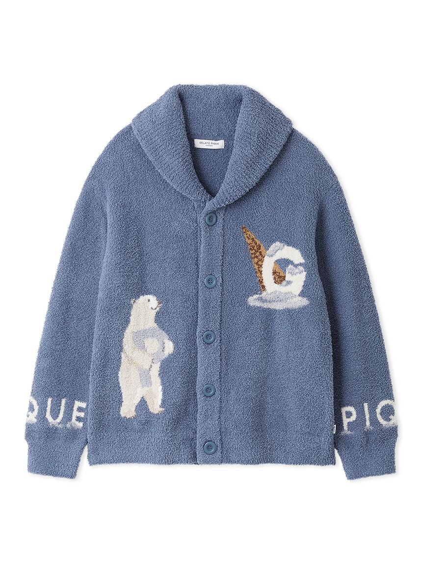 Men's Powder Forest Bear Jacquard Cowichan Cardigan