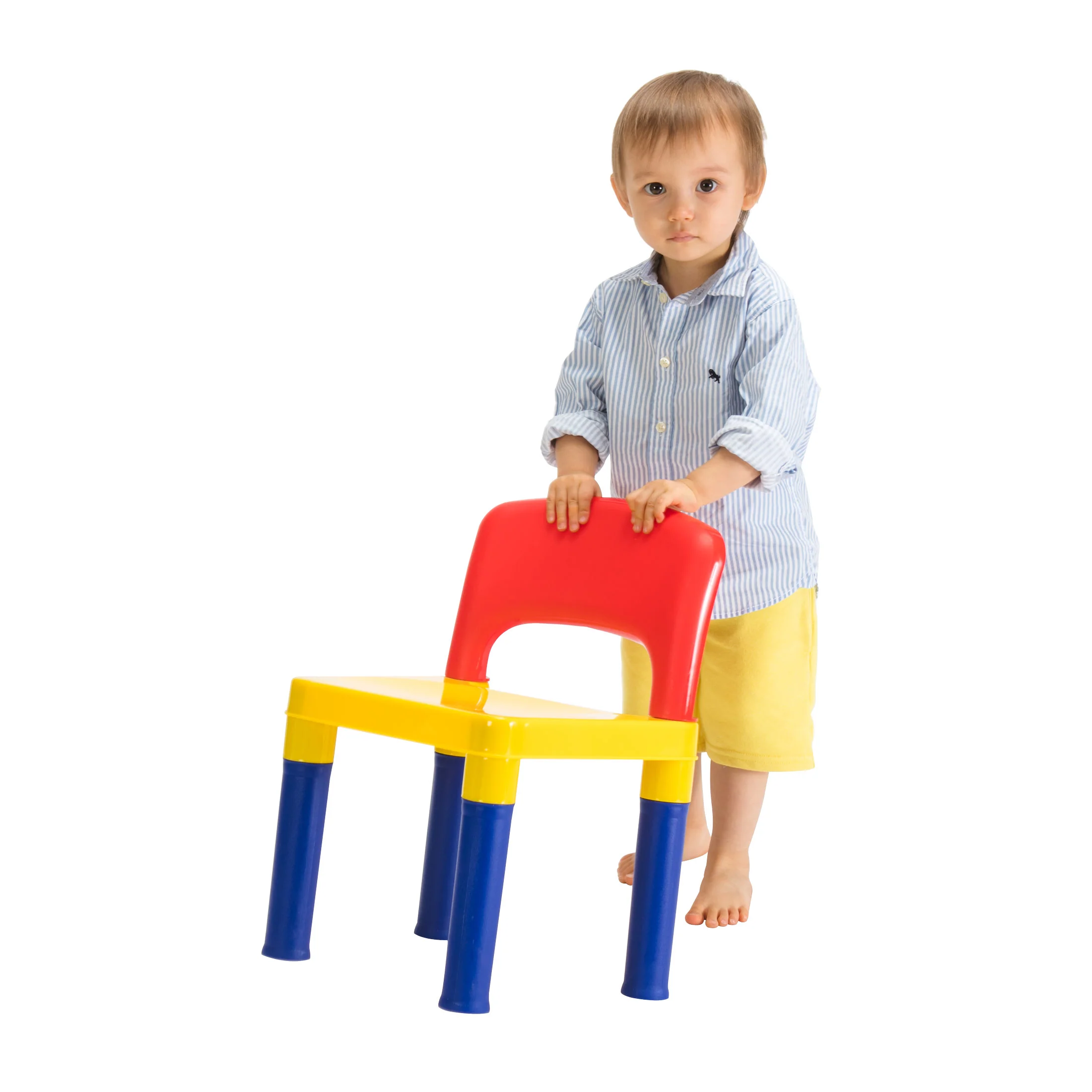 Kids Table & 2 Chairs Plastic Set (Blue, Red & Yellow)