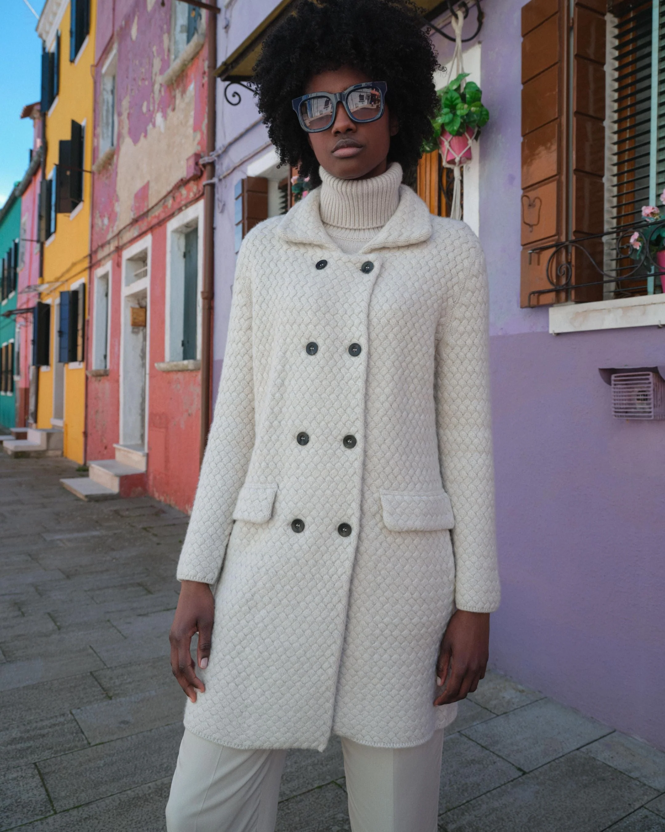 Women's Hazel Chunky Turtle Neck Cashmere Sweater Snow Grey