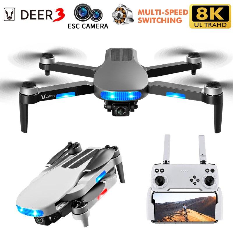2023 New LU3 Max GPS Drone - 8K HD Dual Camera 5G Wifi FPV Optical Flow Brushless Motor Folding Quadcopter RC Distance 800M Gift Toys Professional Camera Drone