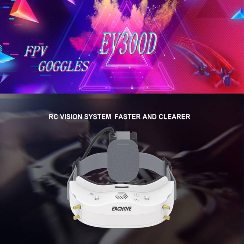 Eachine EV300D FPV Goggle - 1280*960 5.8G 72CH Dual True Diversity Compatible Built-in DVR Focal Length Adjustable For FPV Drone Rc Dron