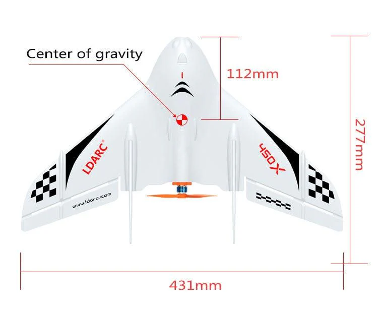 2pcs LDARC TINY WING 450X V2 431mm Wingspan EPP Foam RC FPV Airplanes Flying Wing Fixed-Wing Drones Toys