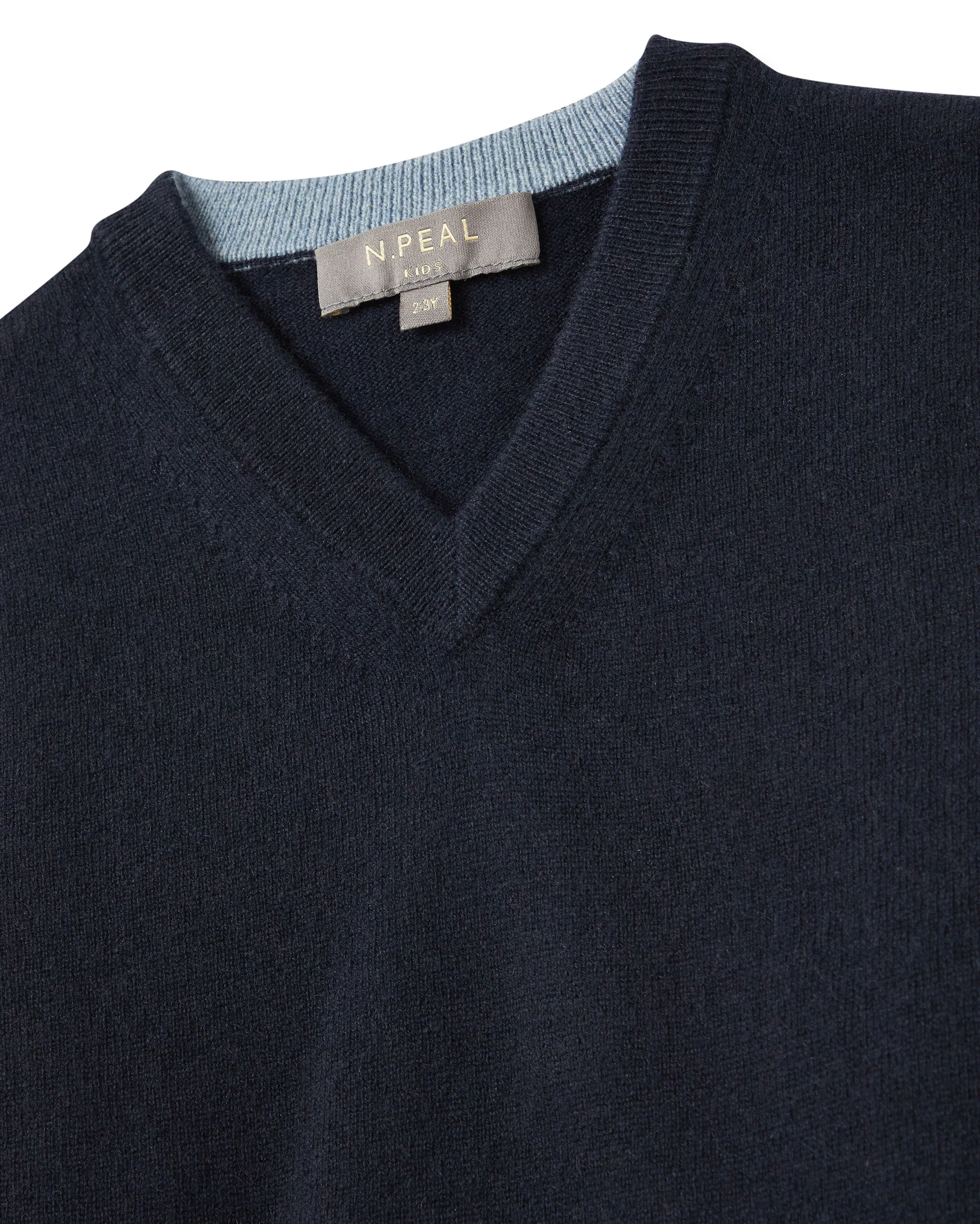 Boys Cashmere Slipover Navy Blue