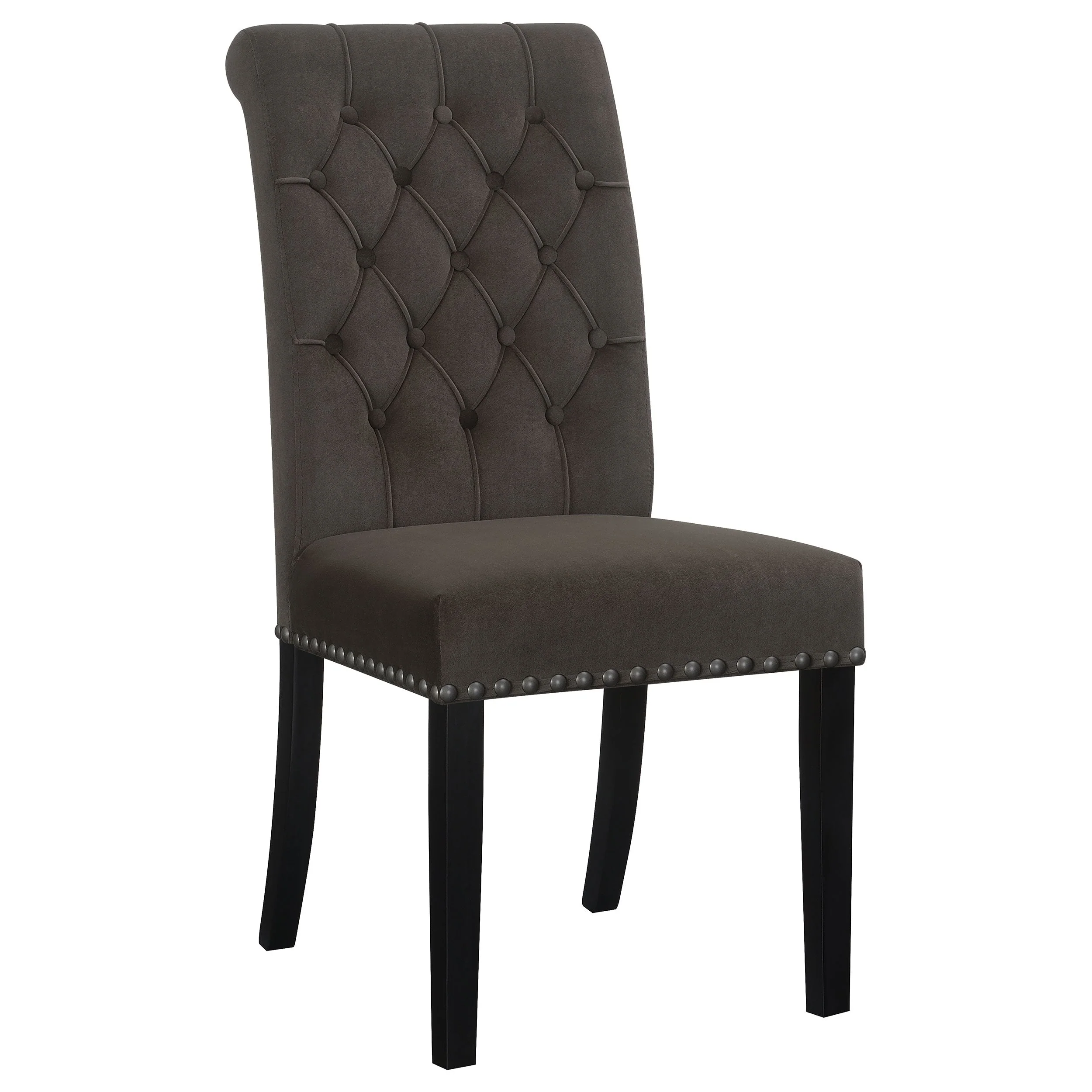 Alana Velvet Upholstered Dining Arm Chair Brown
