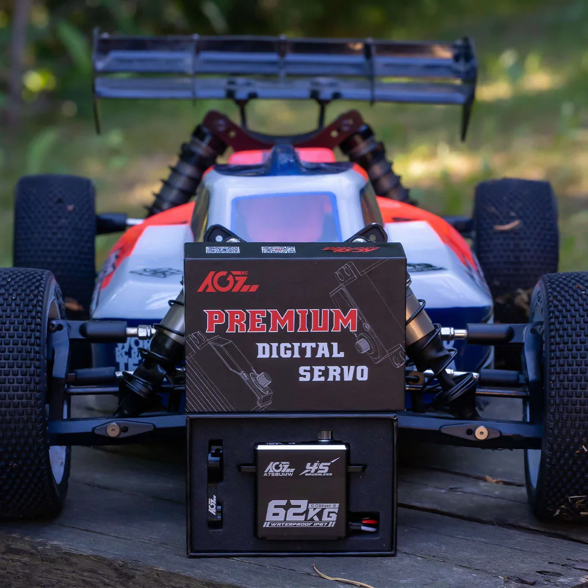 AGFRC A75BUMW -  4S 16.8V 62KG Super Torque HV Programmable Waterproof Brushless RC Servo For 1/8 1/10 RC Car Crawler Buggy Truck