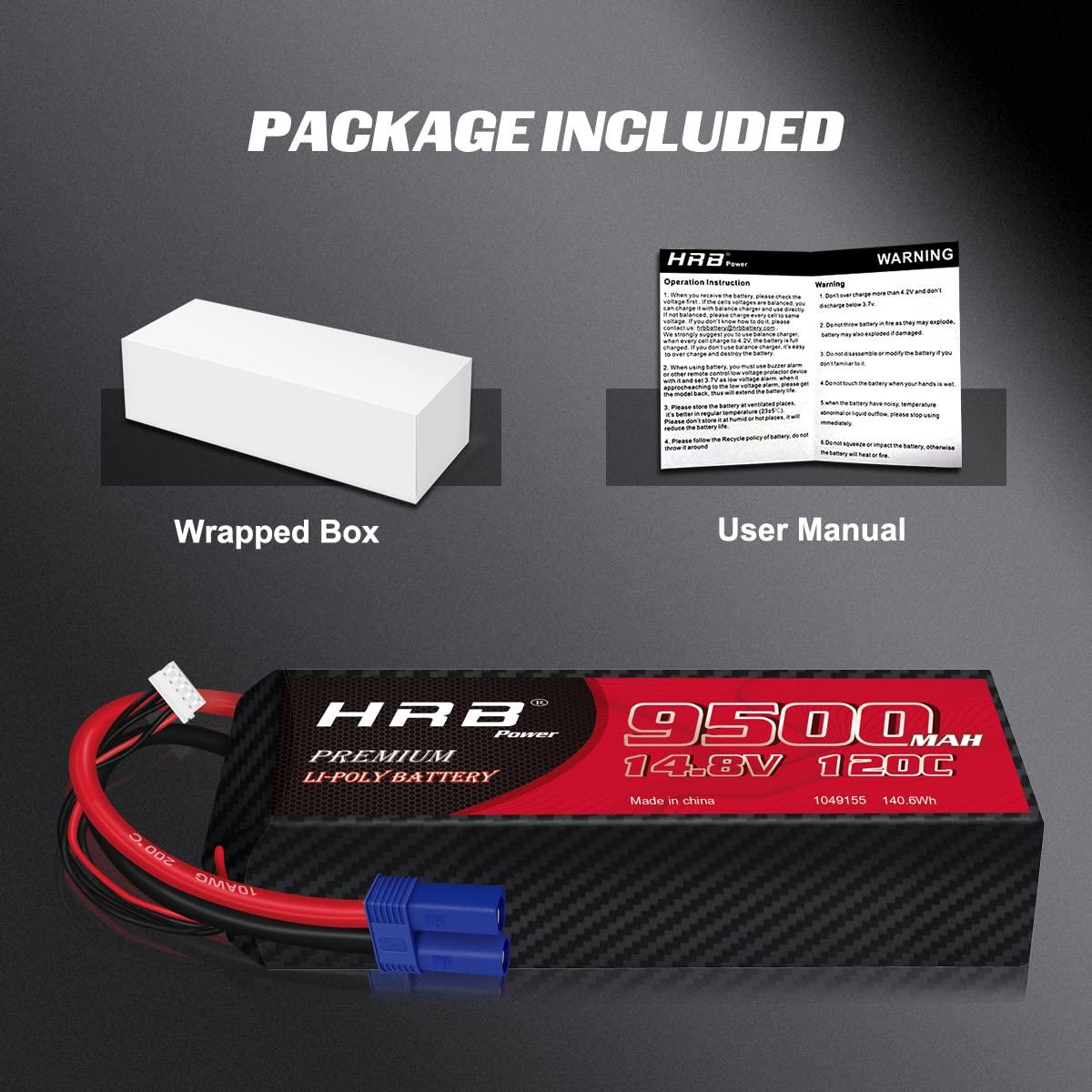 2PCS HRB RC Lipo 3S 4S 6S Battery - 9500mah 8000mah 150C 120C 50C 7000mah 6000mah 11.1V 14.8V 22.2V 7.4V Hard Case For RC Parts FPV Drone Airplane