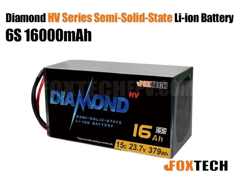 Diamond 6S HV 23.7V Series Semi Solid State Li-ion Battery - 4.45V/Cell 275Wh/kg 16000mAh 20000mAh 26000mAh 33000mAh 44000mAh Lithium Battery For UAV Drone