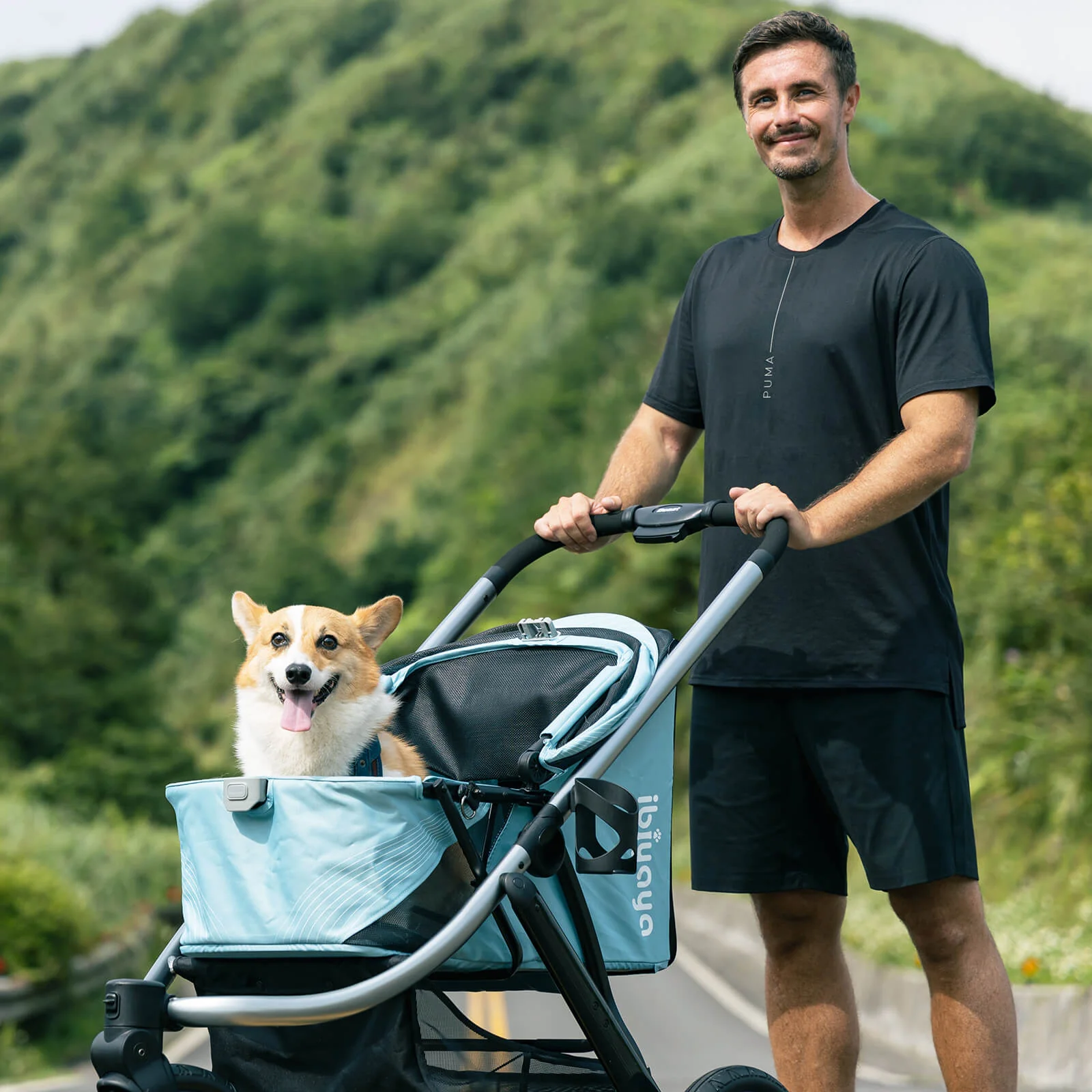 The Beast Pet Jogging Stroller, 3-Wheel All-Terrain Dog-Cat Pram