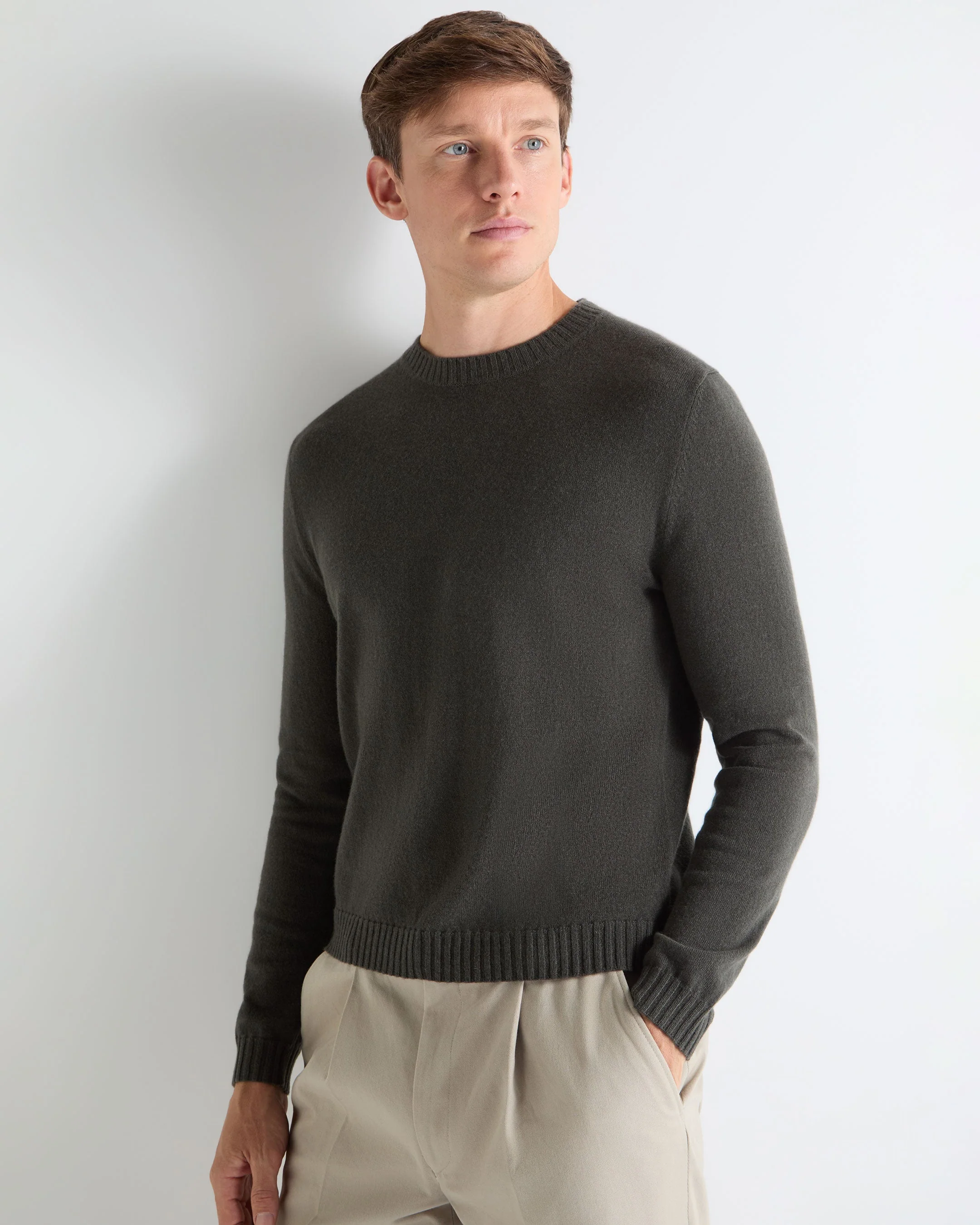 TUCCI ROUND NECK SWEATER Arabica Khaki Green