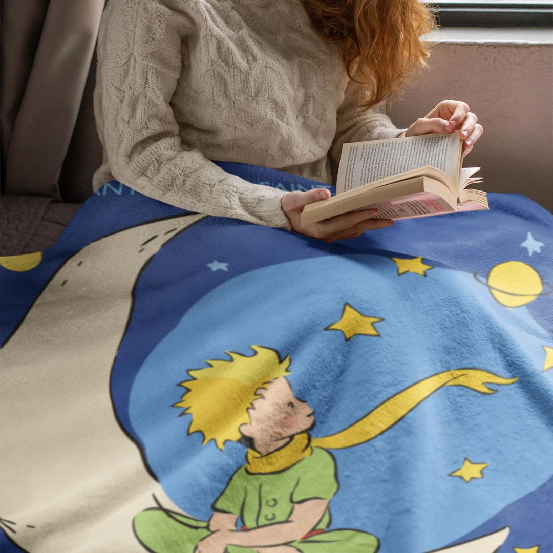 The Little Prince Sherpa Fleece Book Blanket