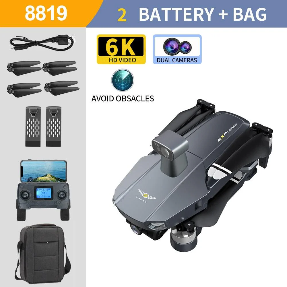 8819 pro Drone - 3-Axis Gimbal 8k Profesional with HD Camera 5G GPS WIFI FPV  Brushless Motor Dron Obstacle Avoidance RC Quadcopter Professional Camera Drone