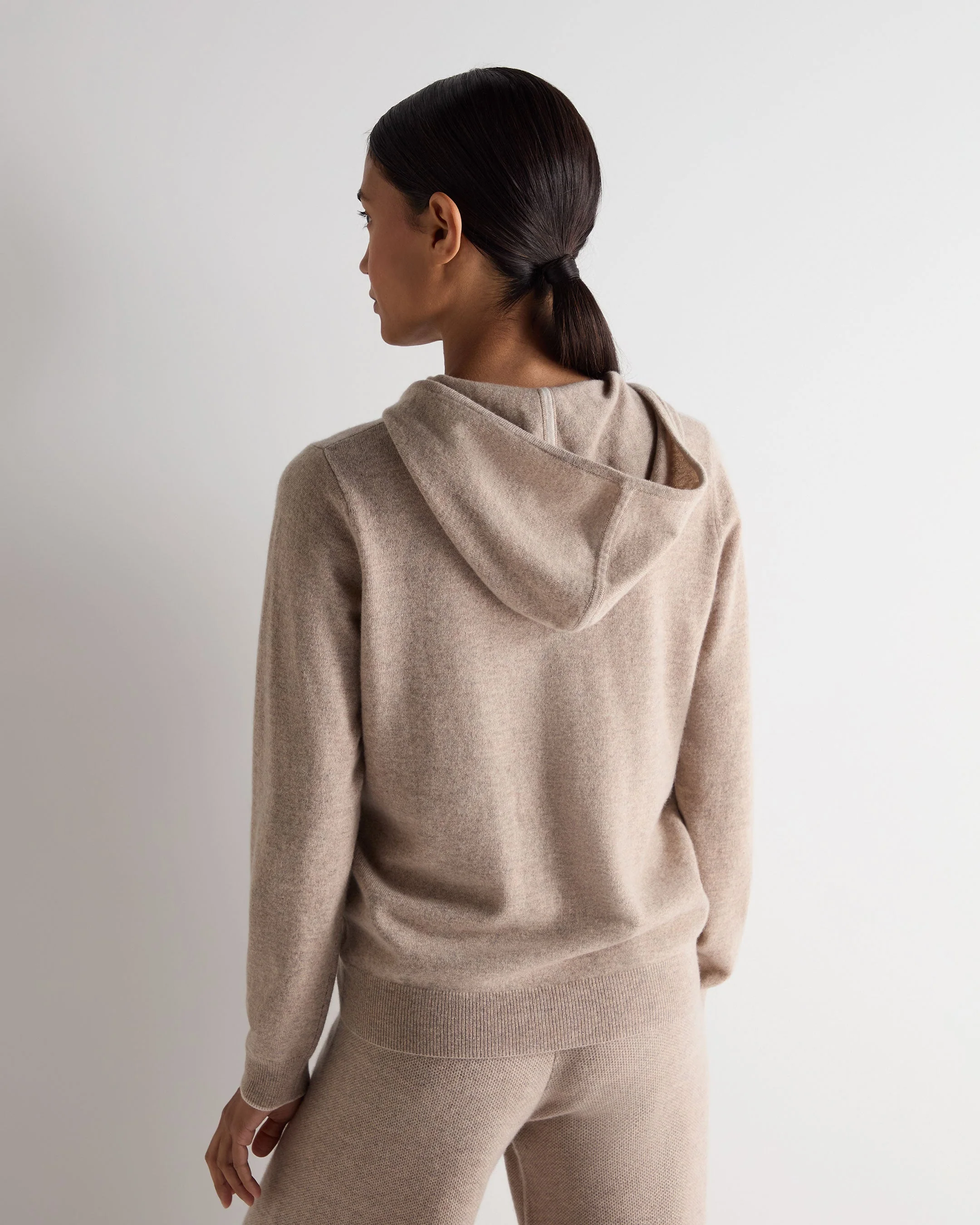 Women's Ada Cashmere Hoodie Oatmeal Brown