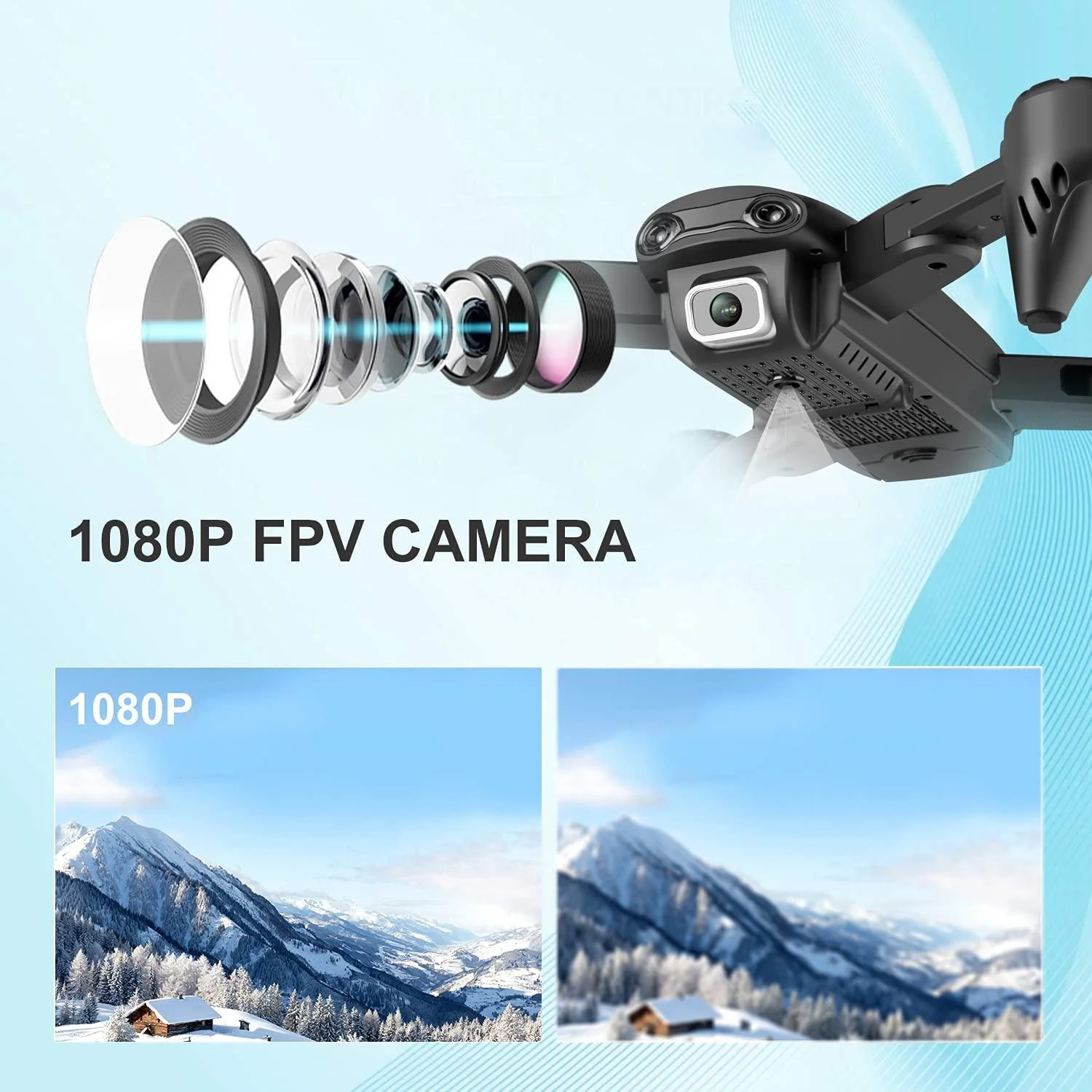 DRONEEYE 4DF6 Drone - with 1080P HD Camera for adults Kids,FPV Live Video RC Quadcopter for Beginners, 2 Batteries,Carrying Case, With Auto Hover,3D Flip,Headless Mode,One Key Start, Waypoint Fly