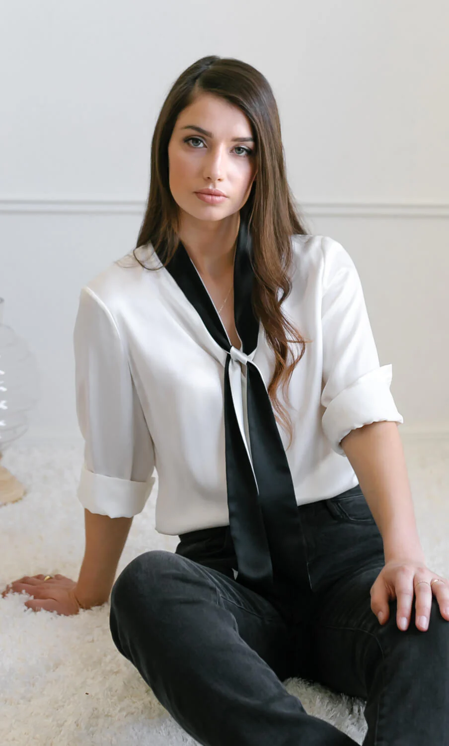 Vinci Silk Bow Blouse