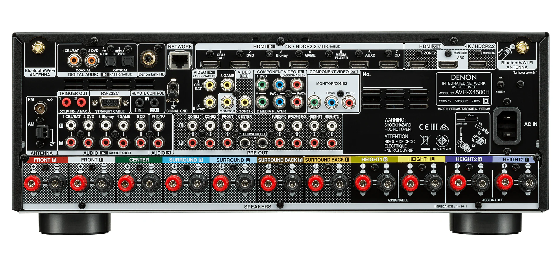 Denon AVR-X4500H 220 volts Receiver Amplifier 220v 240 volt 50 hz 9.2 Channel