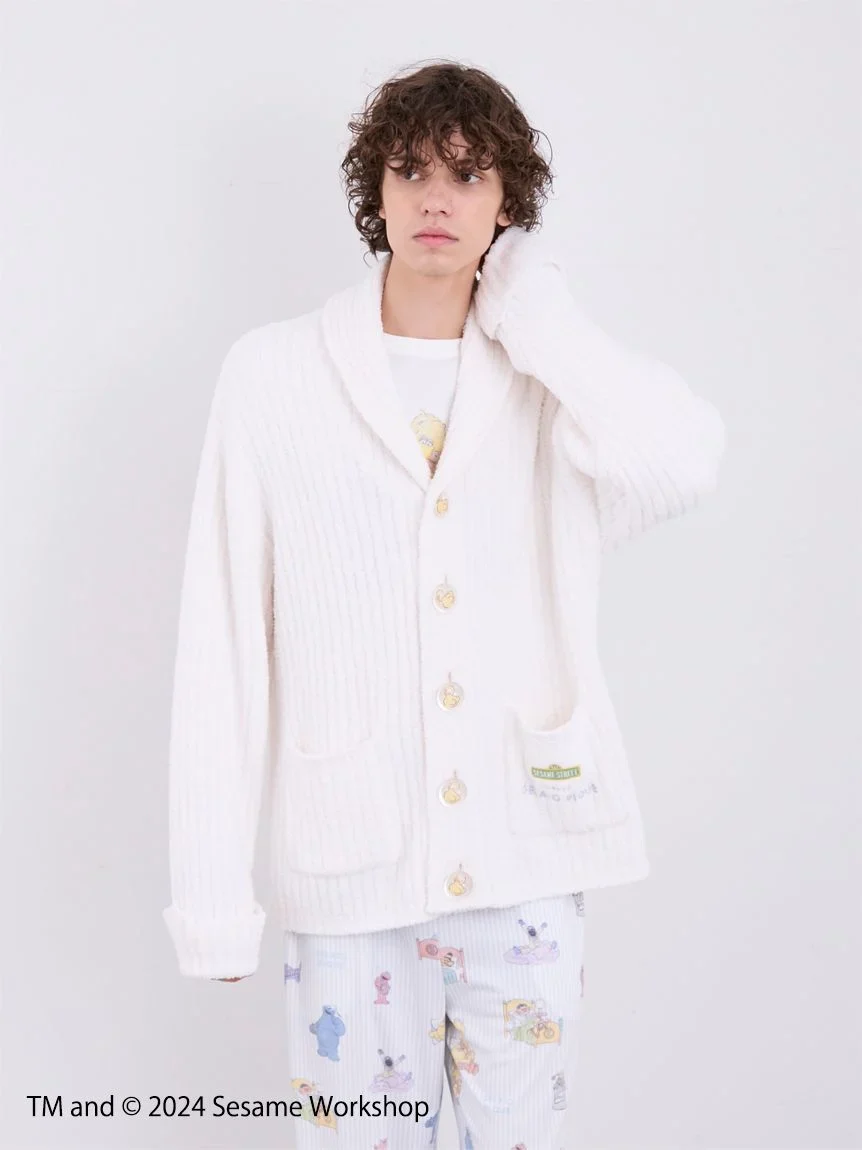 【SESAME STREET】【UNISEX】 Powder Motif Jacquard Shawl Cardigan