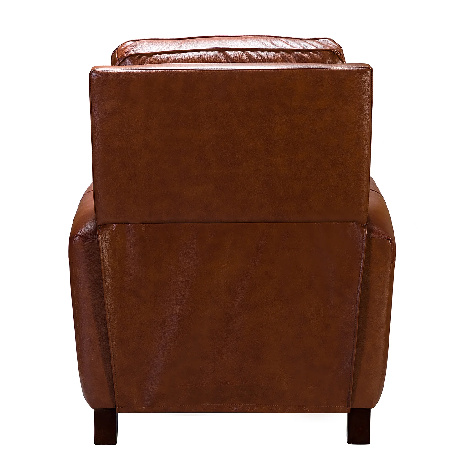 Amil Genuine Leather Recliner in Brown