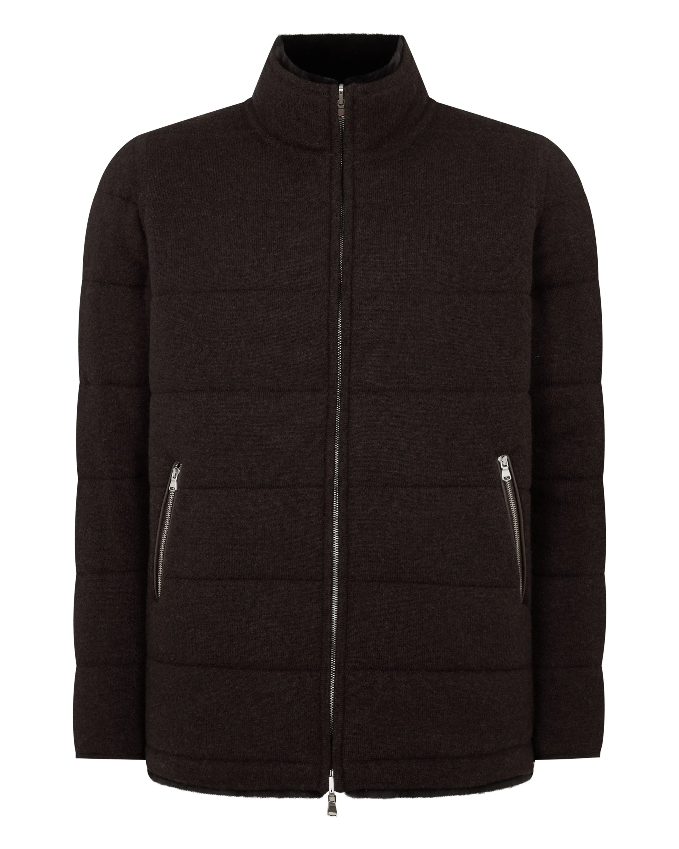 Men's Whistler Fur Quilted Cashmere Jacket Chocolate Brown