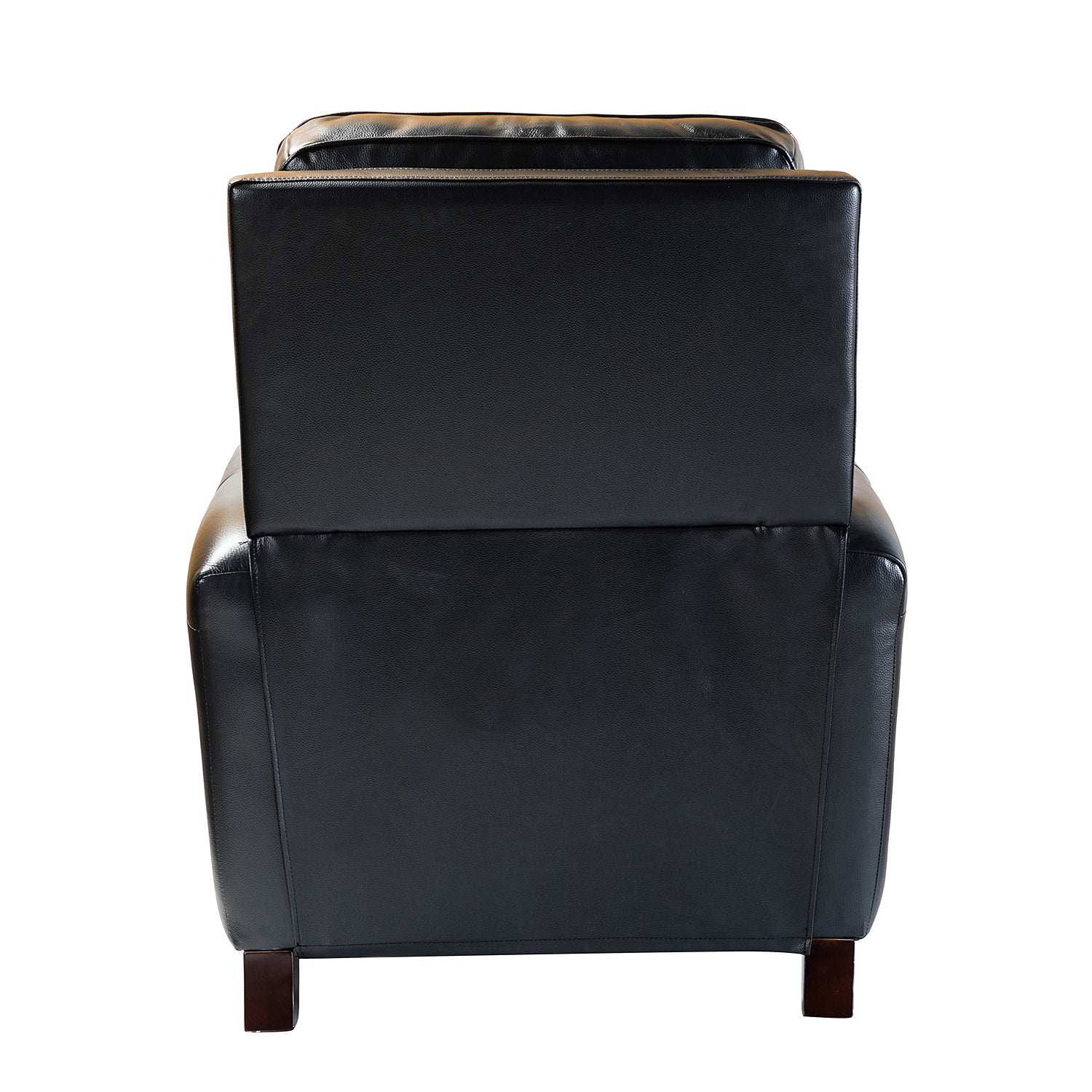 Amil Genuine Leather Recliner in Black