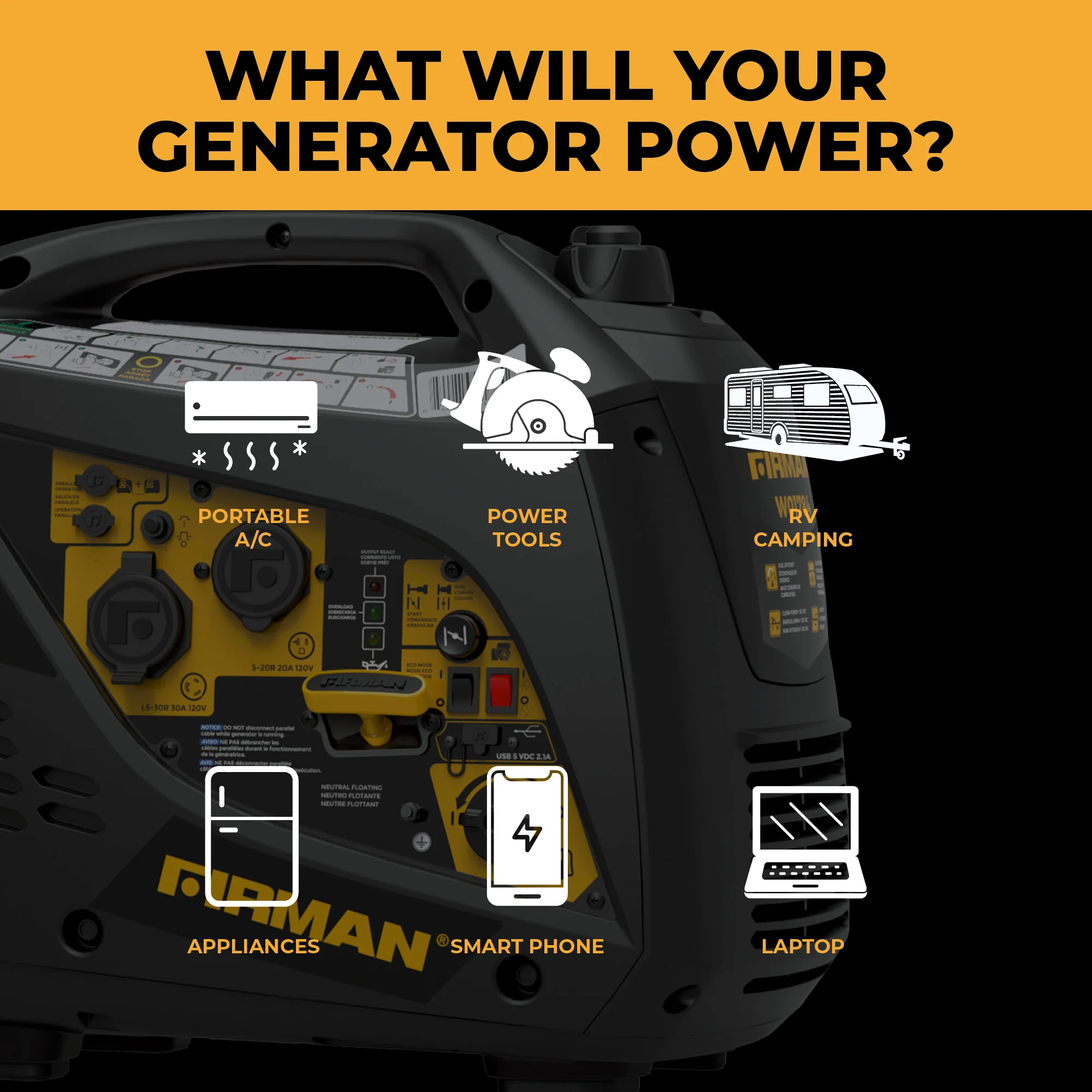 Inverter Portable Generator 2100W Recoil Start