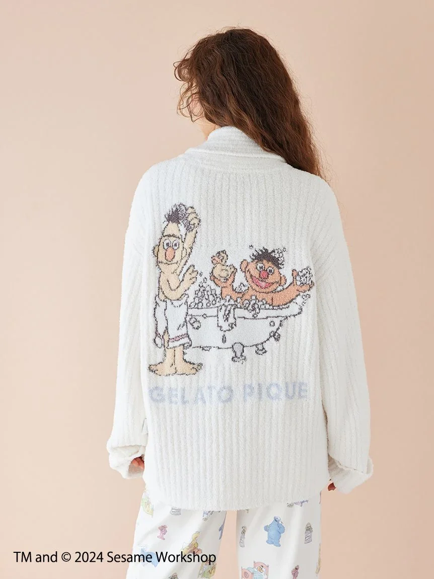 【SESAME STREET】【UNISEX】 Powder Motif Jacquard Shawl Cardigan