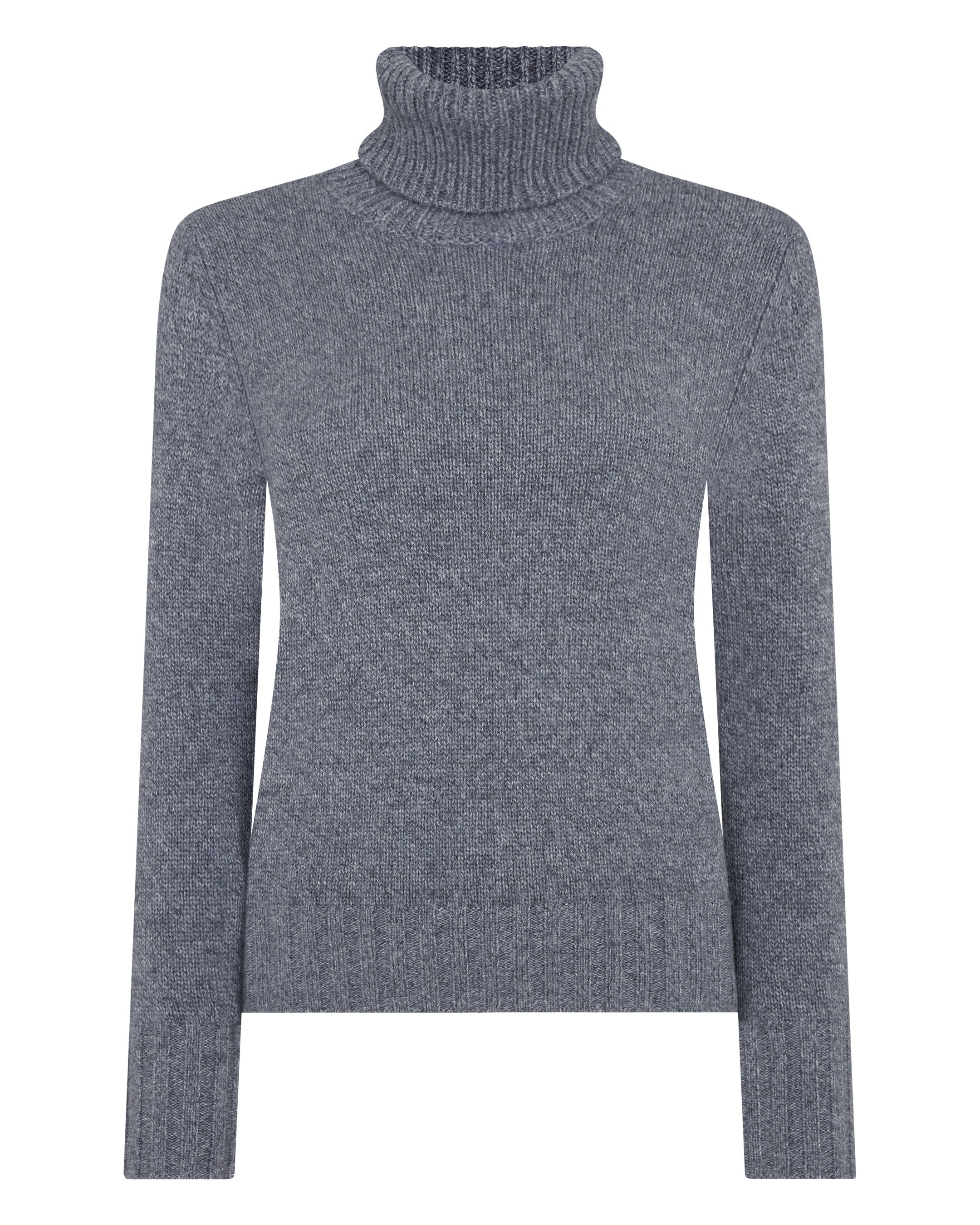 Women's Hazel Chunky Turtle Neck Cashmere Sweater Grey Melange