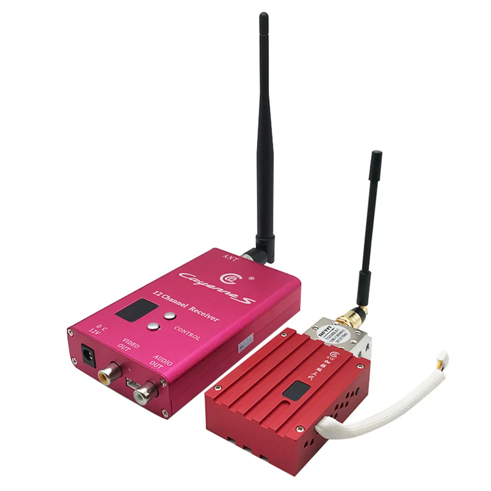 1.2G 8W 6CH VTX / 12CH VRX - Wireless Analog Transmitter Receiver Audio Video Transmission System for RC Models Drone/ Quadcopter