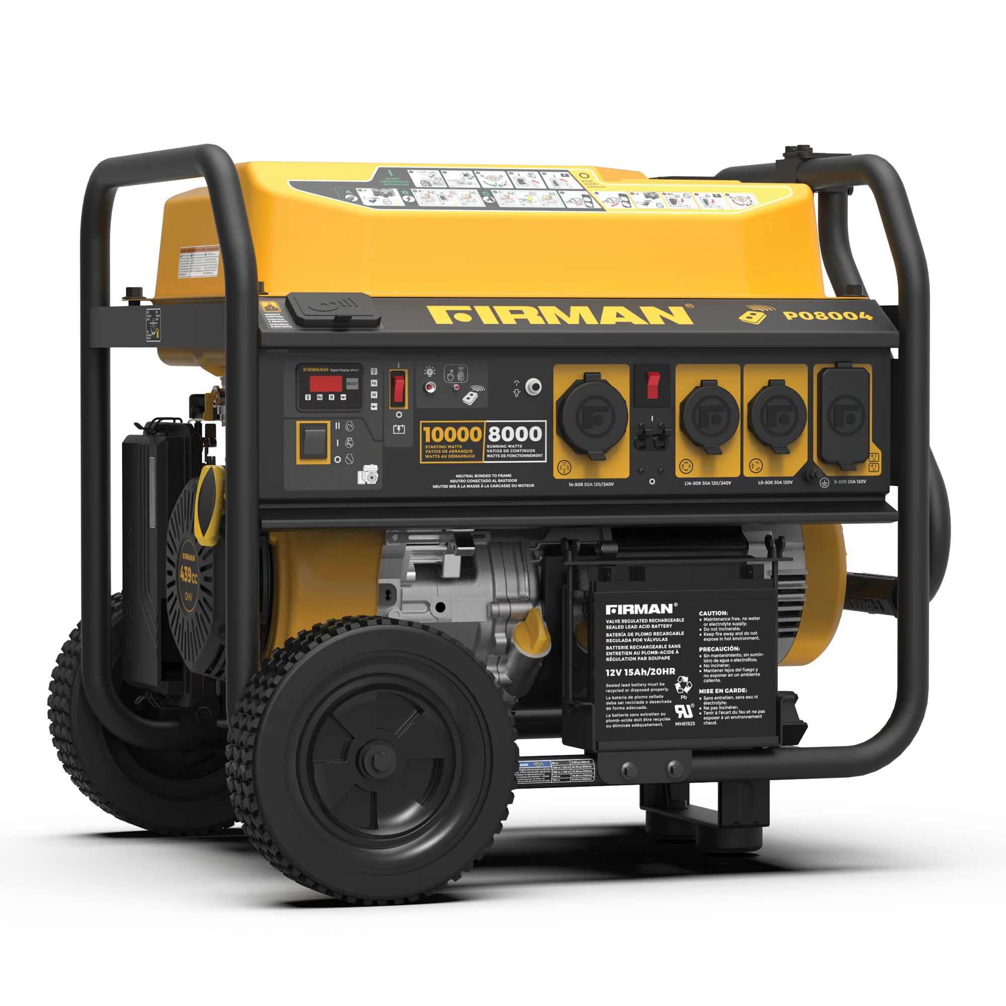 Gas Portable Generator 10000W Remote Start 120/240V