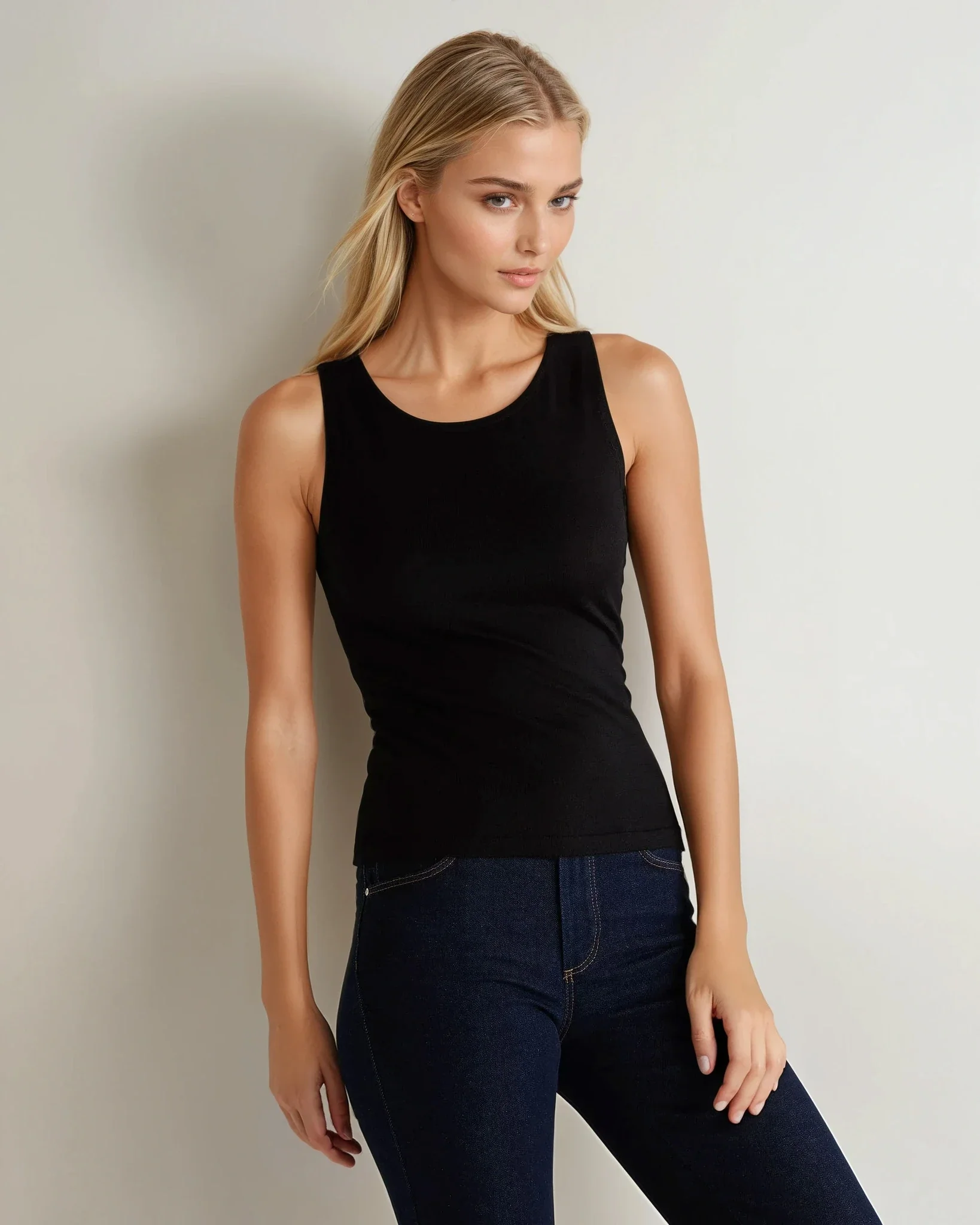 Women's Ella Superfine Cashmere Shell Top Black