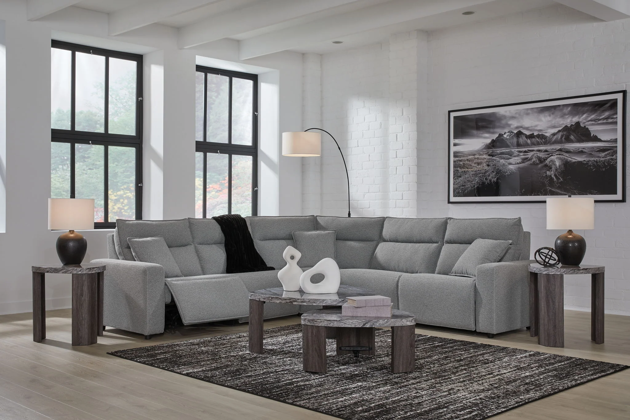 ModMax II - Salt And Pepper - Reclining Sectional