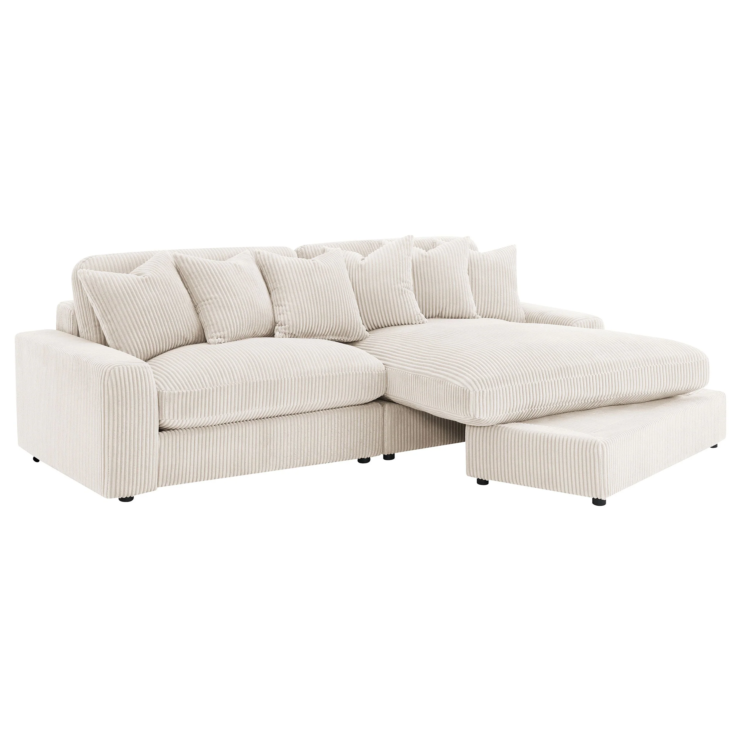 Blaine Upholstered Reversible Chaise Sectional Sofa Fog