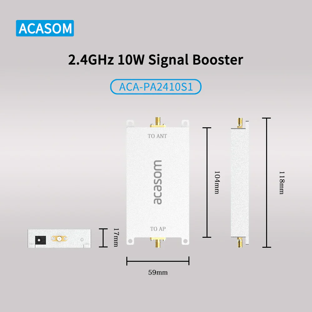 ACASOM 2.4GHz 10W Signal Amplifier Extender Signal Booster