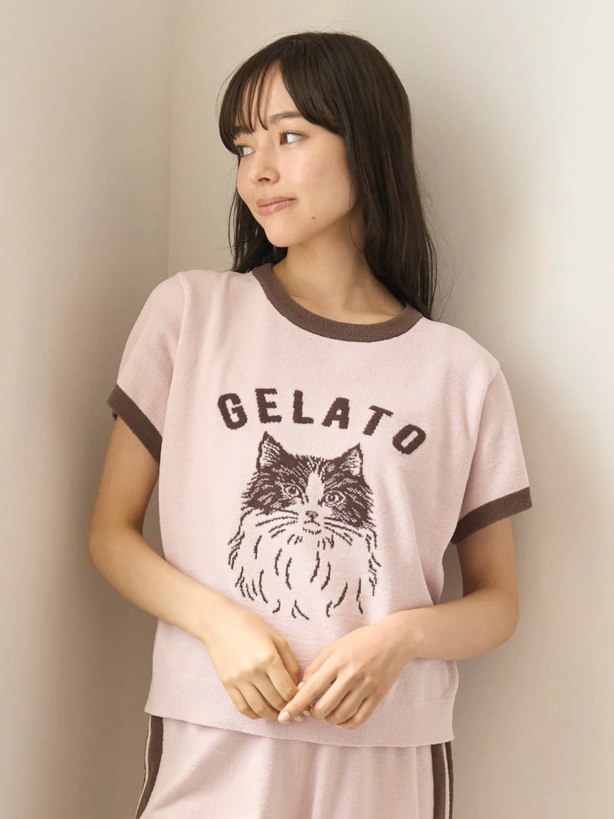 Airy Moco Variety Motif Jacquard Pullover