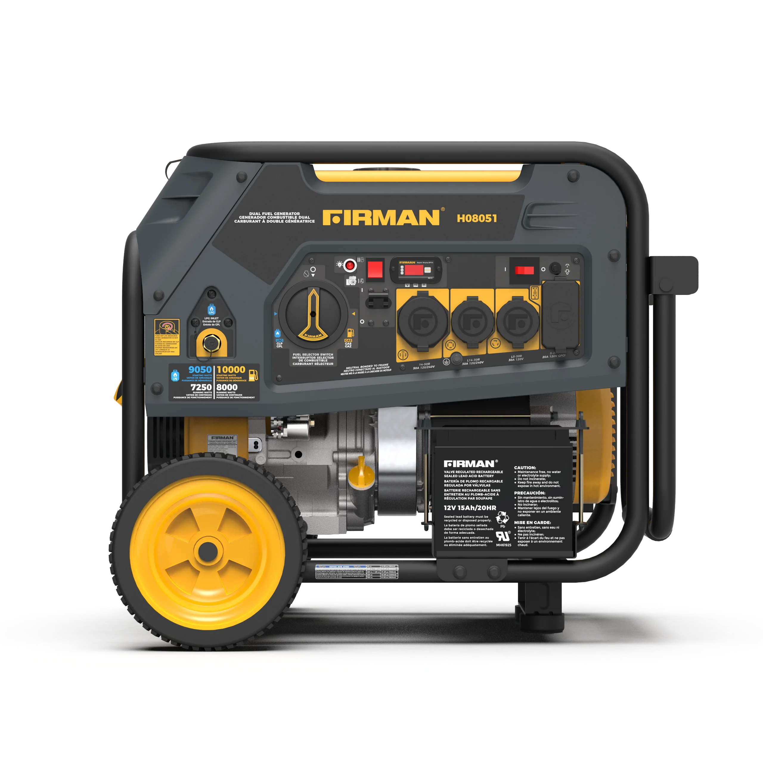 Dual Fuel Portable Generator 8000W Electric Start 120/240V