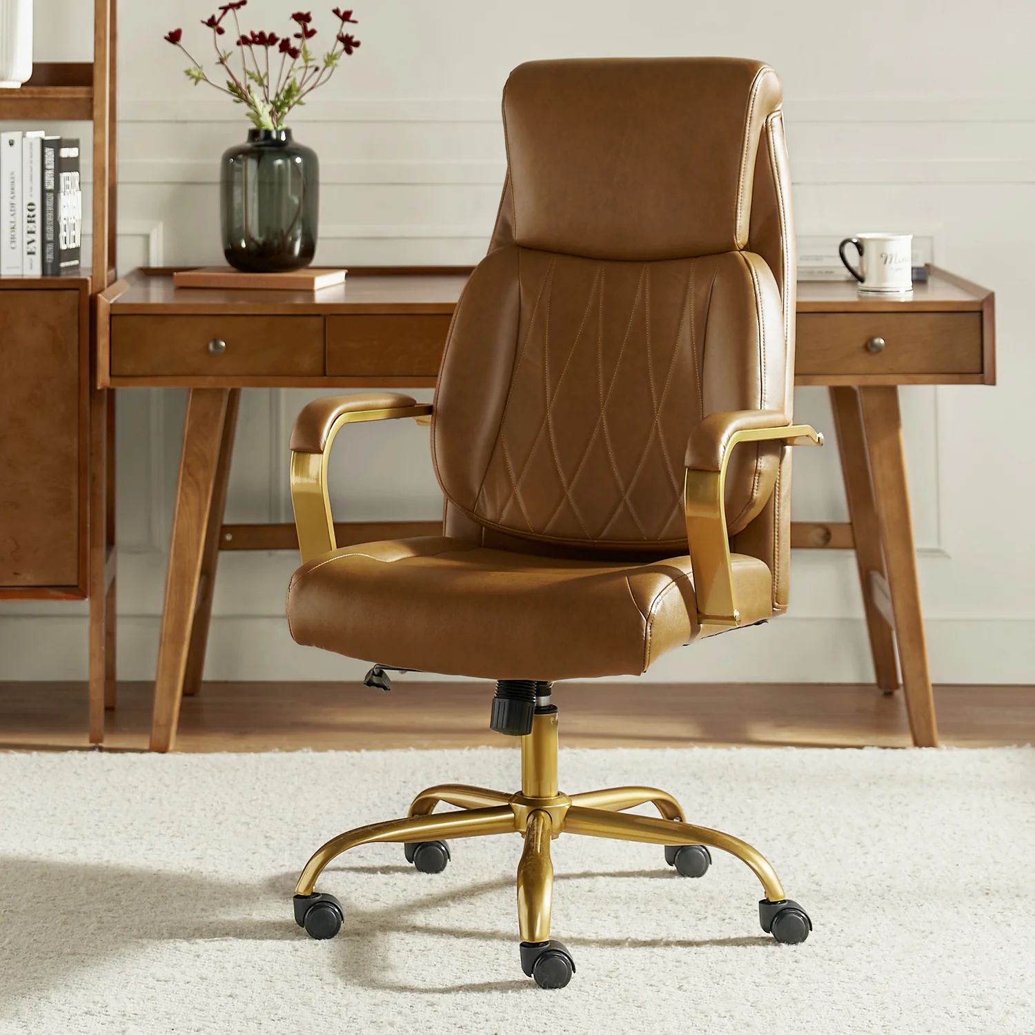 Bradford Ergonomic Office Chair with Lumbar Support in Camel