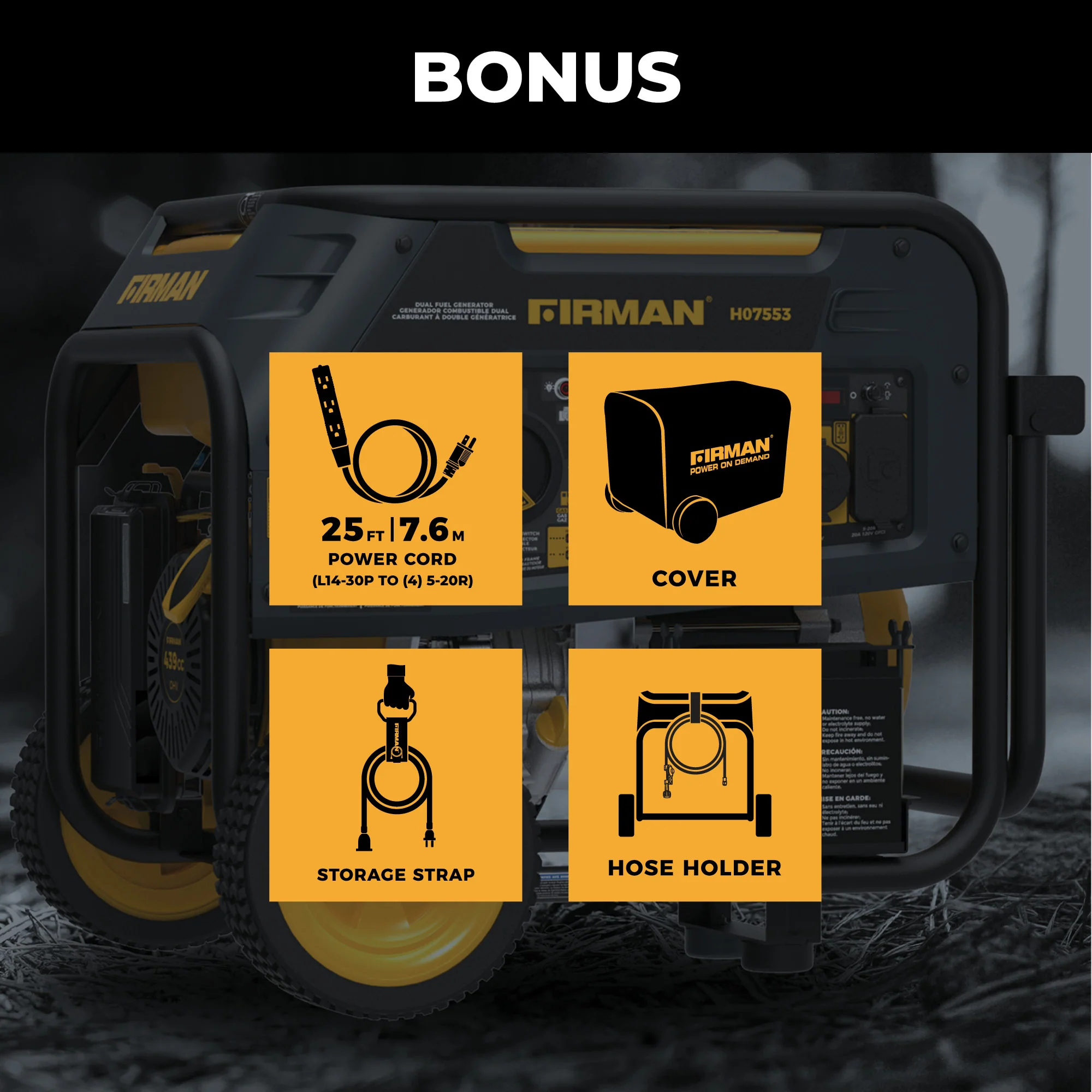 Dual Fuel Portable Generator 9400W Electric Start 120/240V with CO Alert