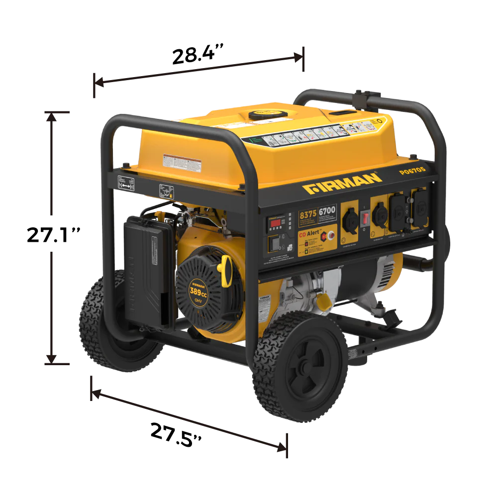 Gas Portable Generator 8375W Recoil Start 120/240V With CO Alert