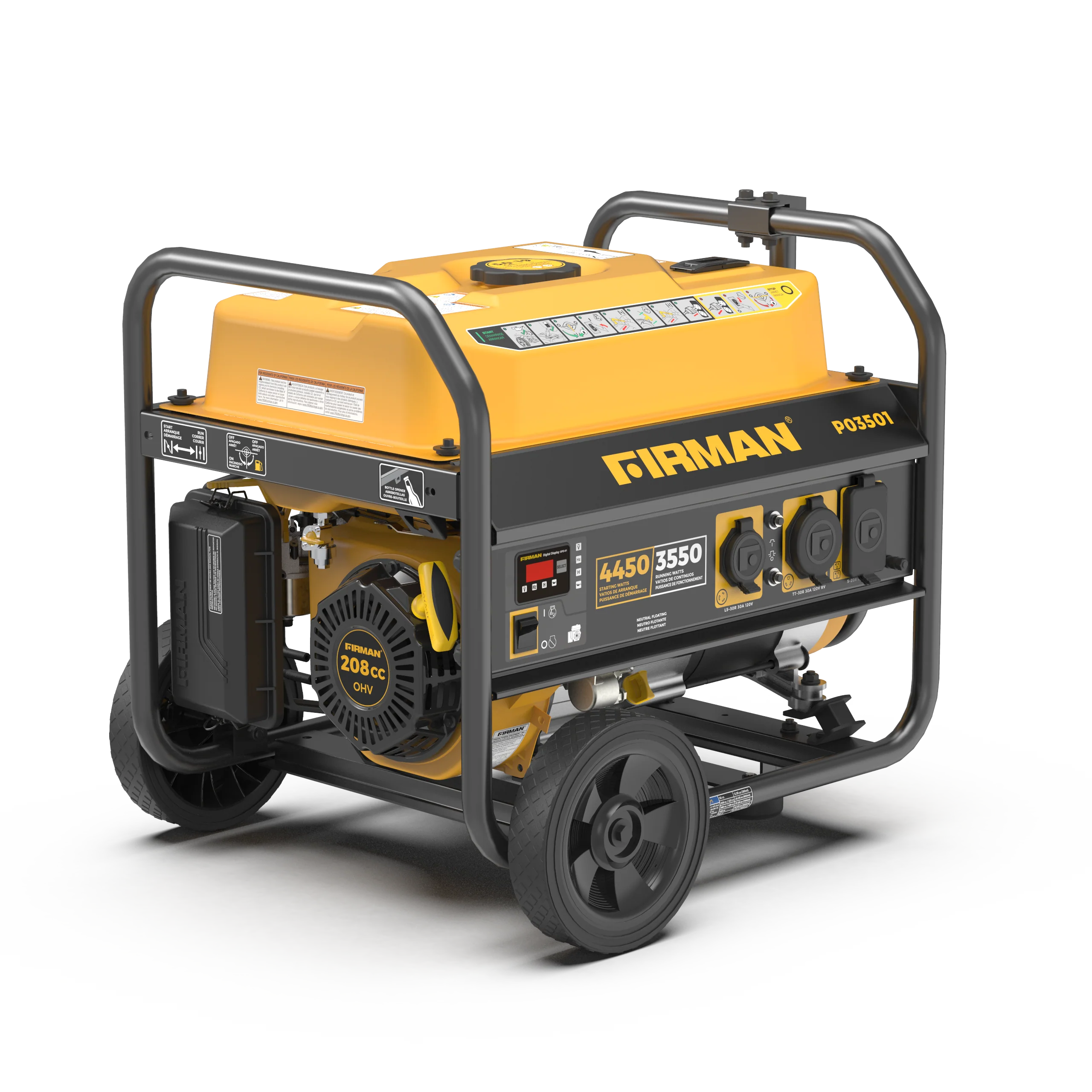 Gas Portable Generator 4450W Recoil Start 120V
