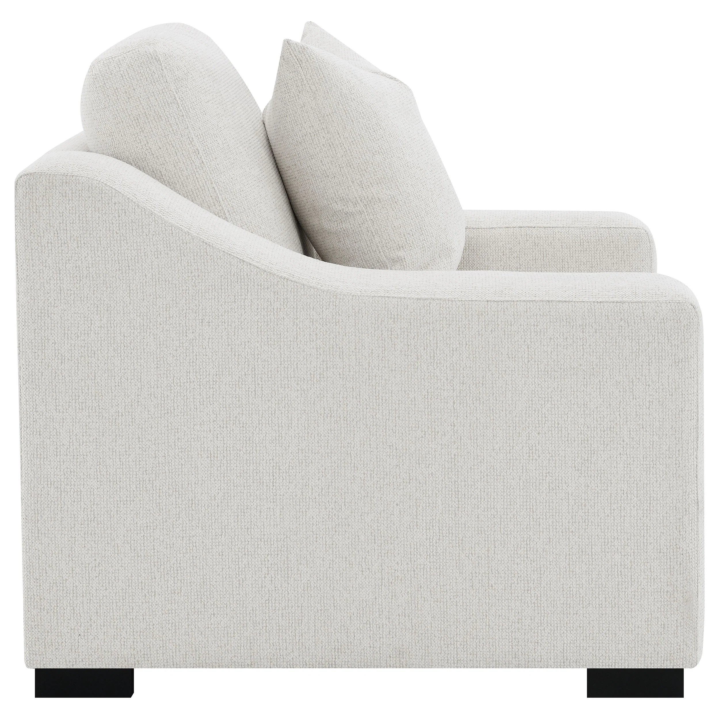 Ashlyn Fabric Upholstered Track Arm Accent Chair Sand