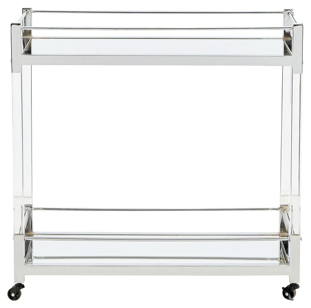 Chaseton - Bar Cart - Clear / Silver Finish