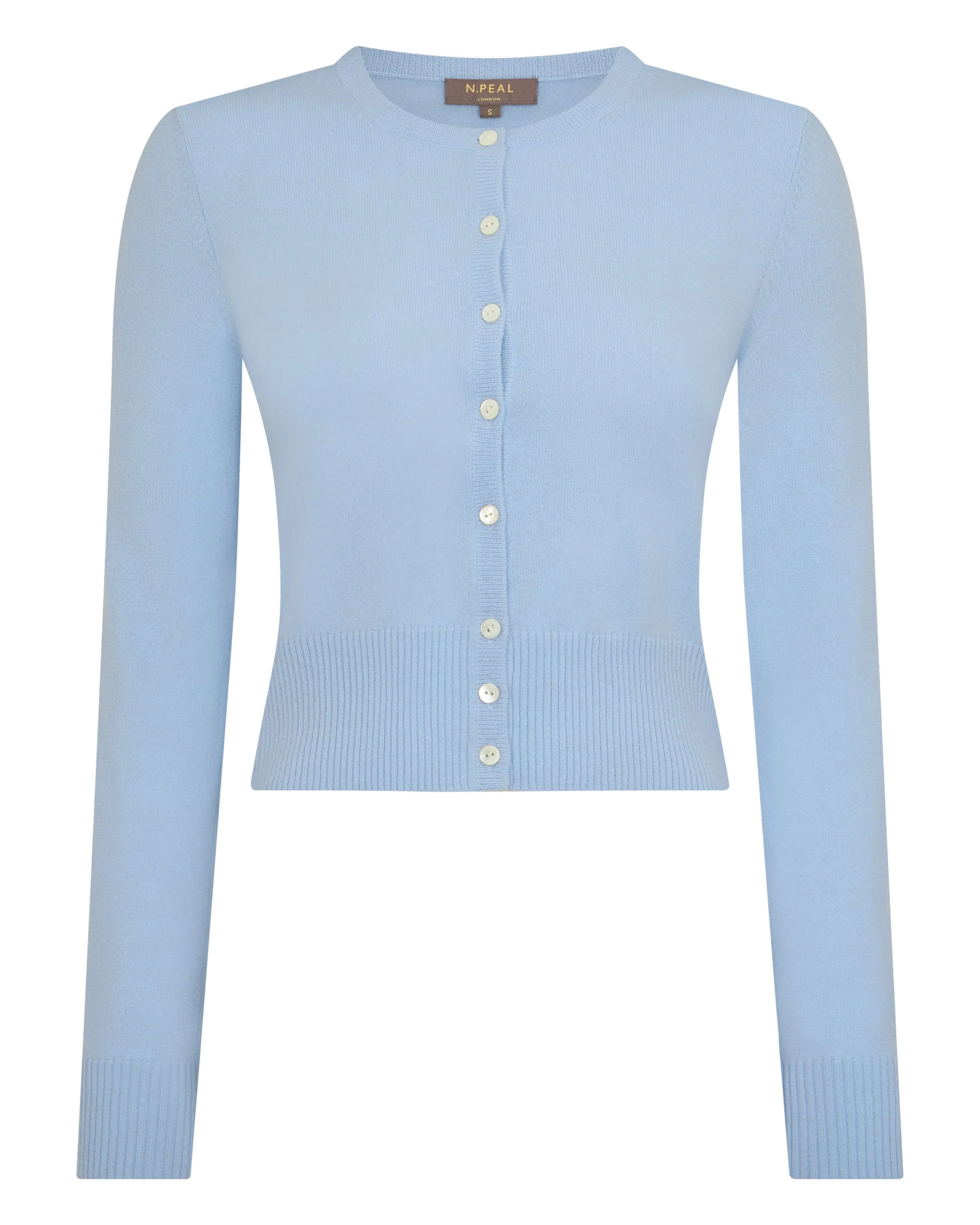 Women's Ivy Cropped Cashmere Cardigan Sea Mist Blue