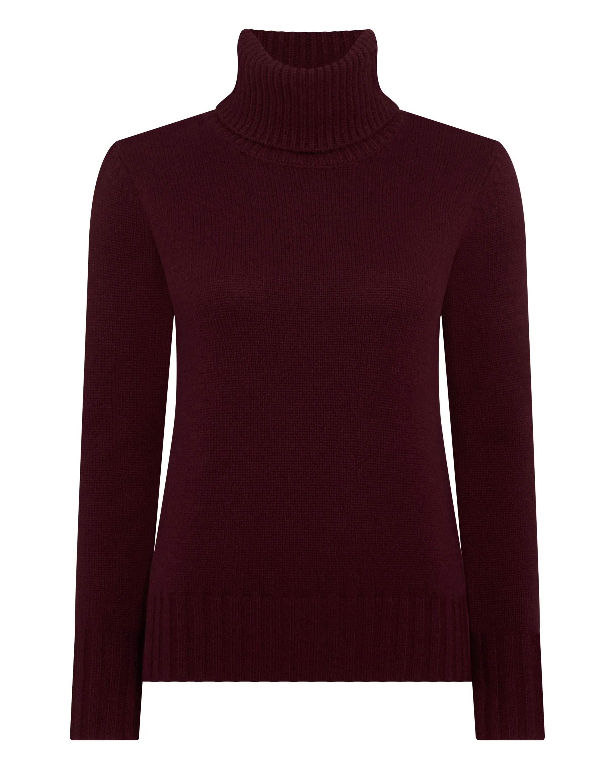 Women's Hazel Chunky Turtle Neck Cashmere Sweater Bordeaux Red