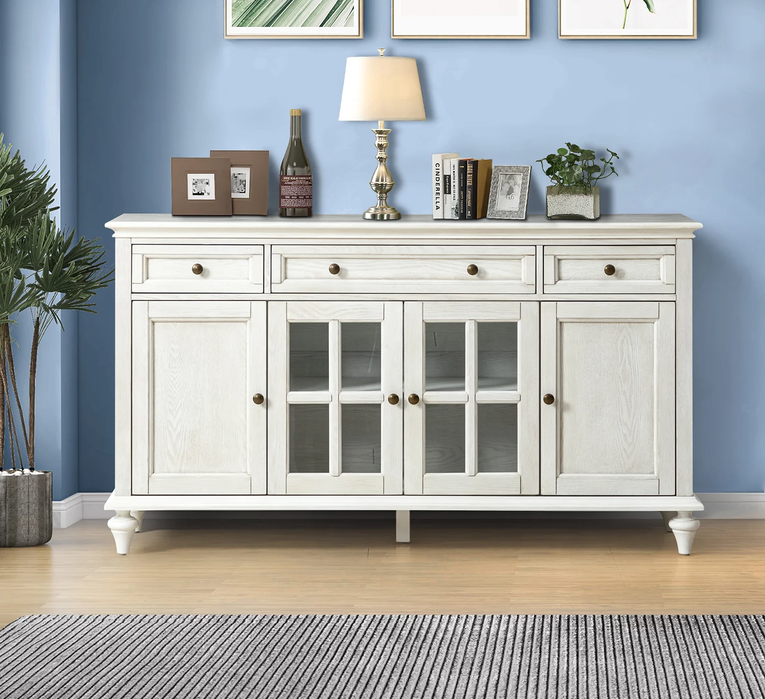 Alvise 3 Drawer Sideboard in White