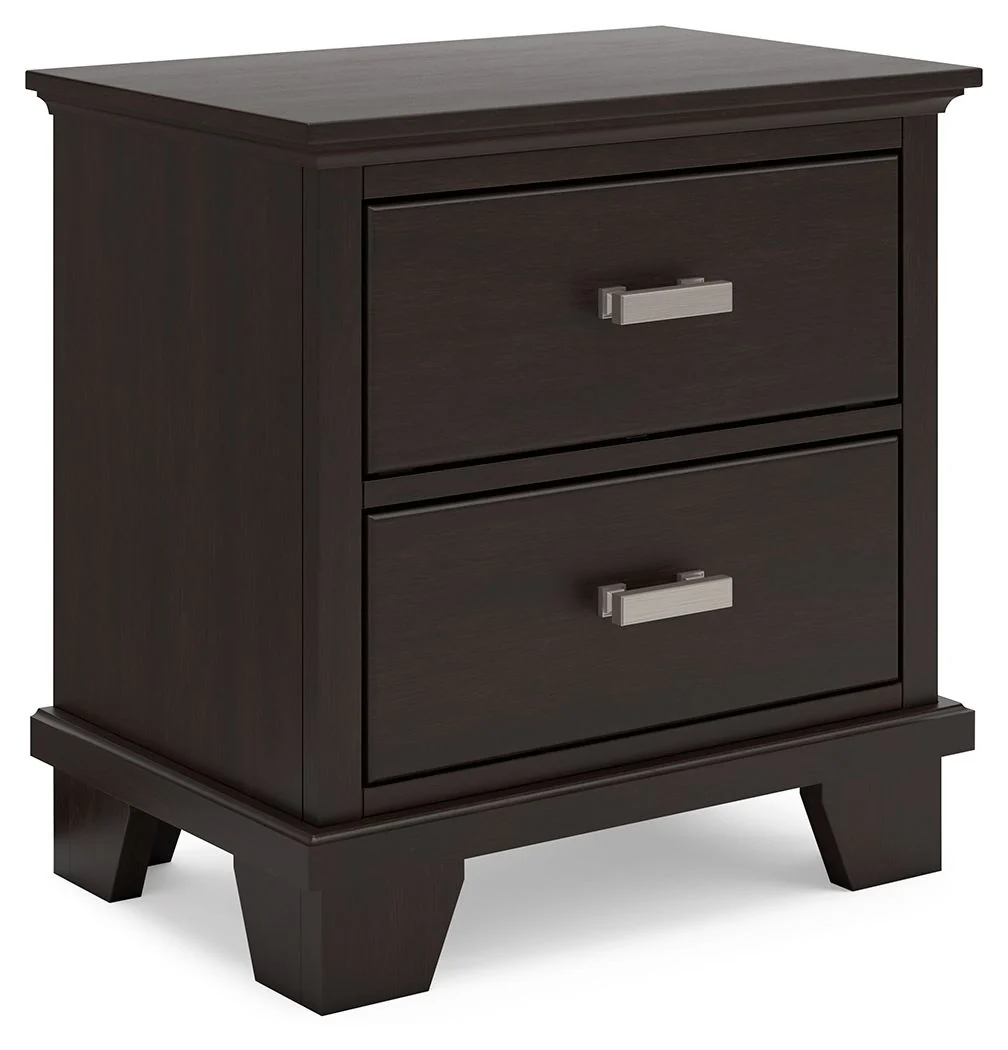 Covetown - Two Drawer Night Stand - Dark Brown