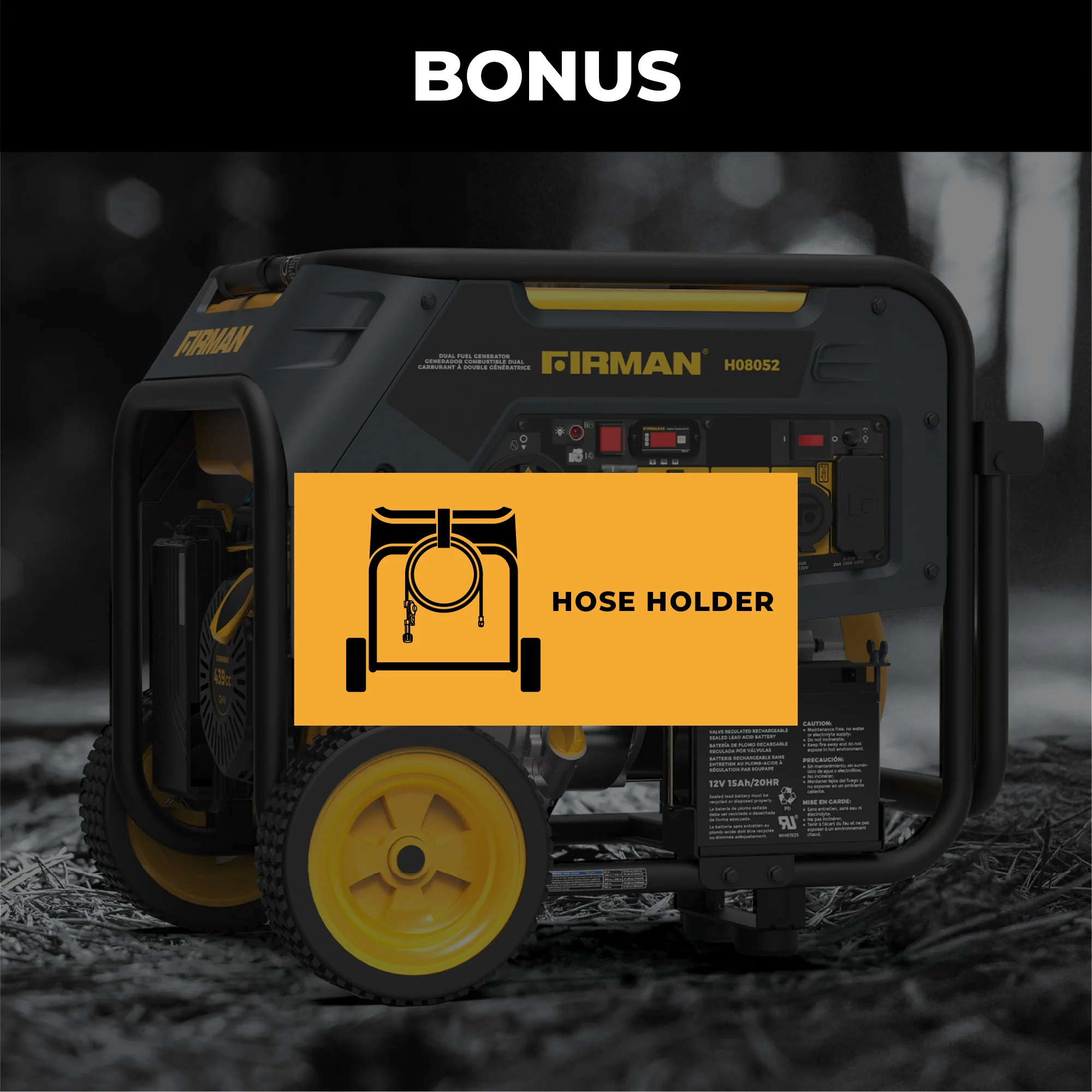 Dual Fuel Portable Generator 10000W Electric Start 120/240V with CO alert